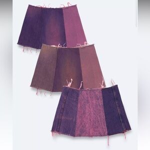 Nasty gal vintage rework denim panelled skater skirt